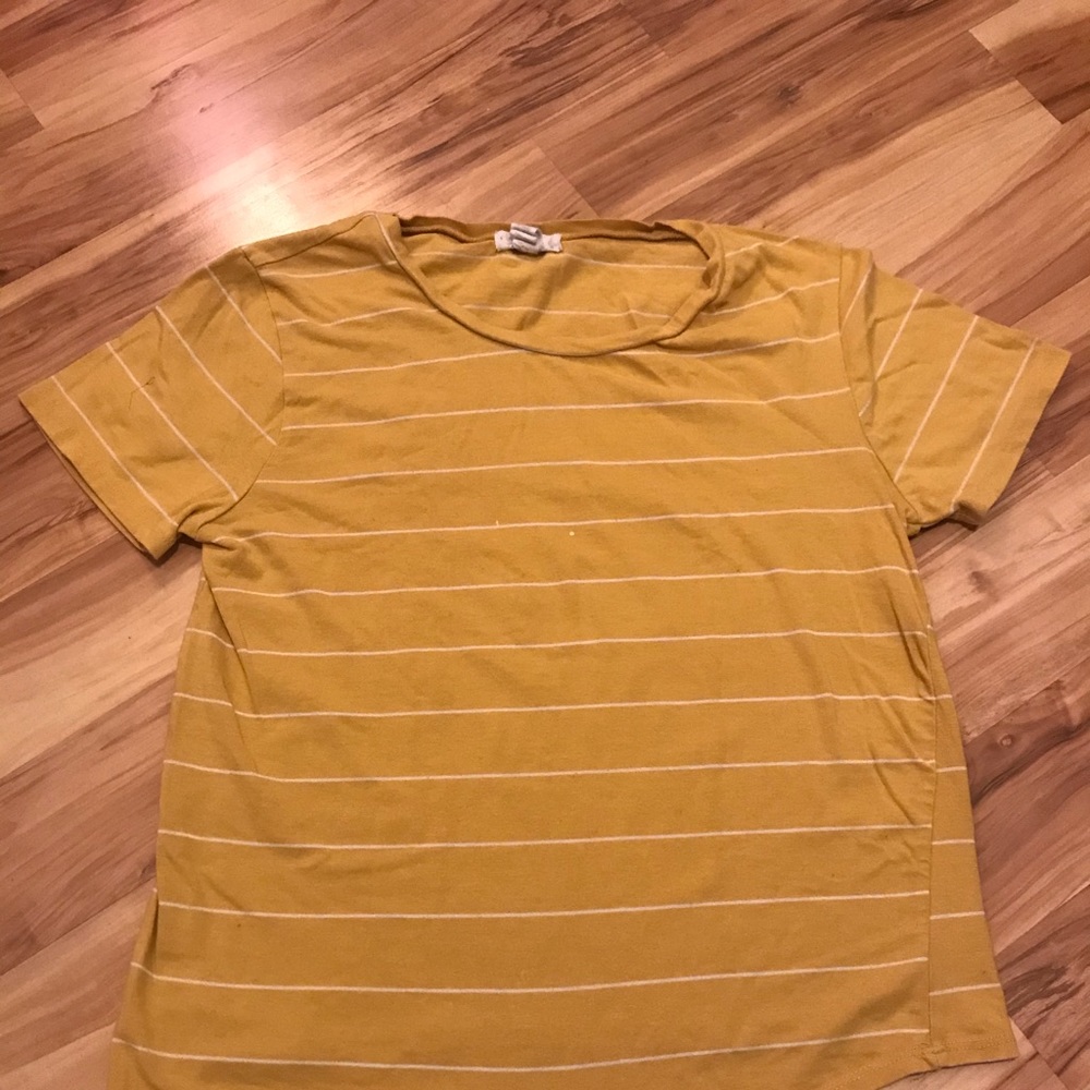 Yellow striped tie t-shirt
